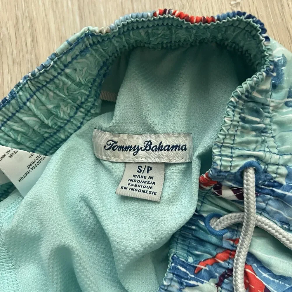 Tommy Bahama Swim Trunks Mens Small Blue Relax Tropical Floral Board Shorts 6
